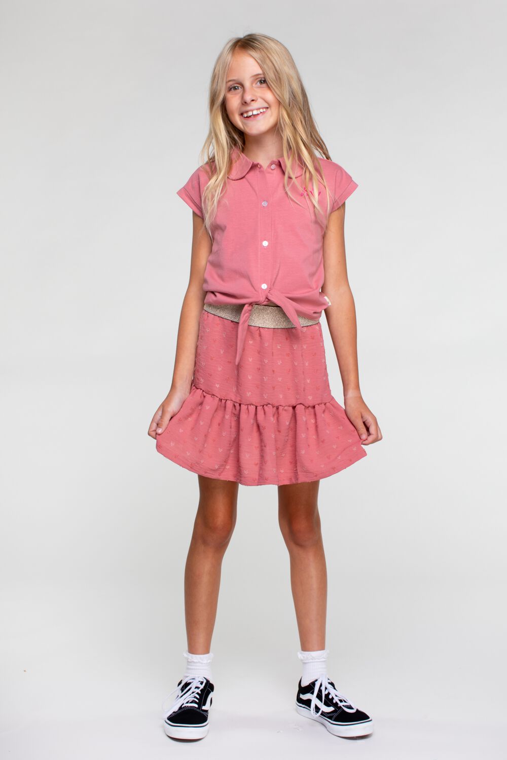 MOODSTREET Meisjes Rokken Girls Skirt Structure Ruffle Roze