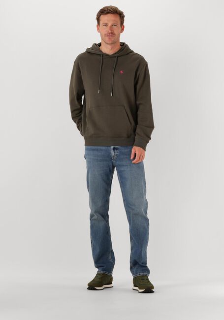 Grijze CALVIN KLEIN Sweater LS EU 350TERRY MONOGRAM HOODIE - large