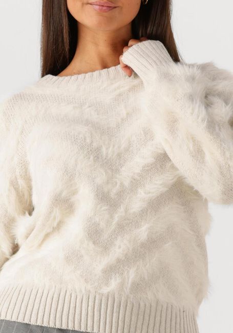 Creme OBJECT Trui OBJHOLLOW L/S RE KNIT PULLOVER - large