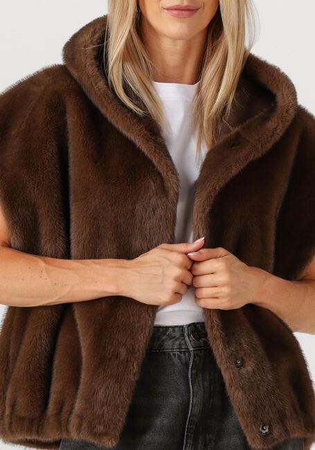 Bruine STUDIO AR Faux fur jas OLENA - large