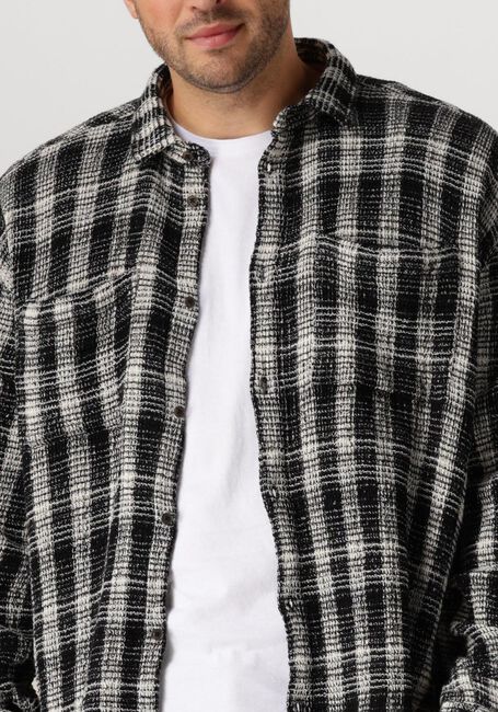 Zwarte ANERKJENDT Overshirt AKLOUIS STRUCTURE CHECK SHIRT - large
