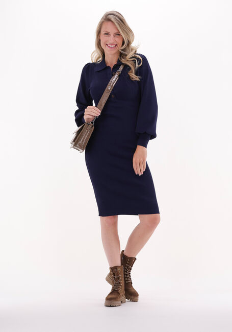 Donkerblauwe SECOND FEMALE Midi jurk LEE KNIT DRESS - large