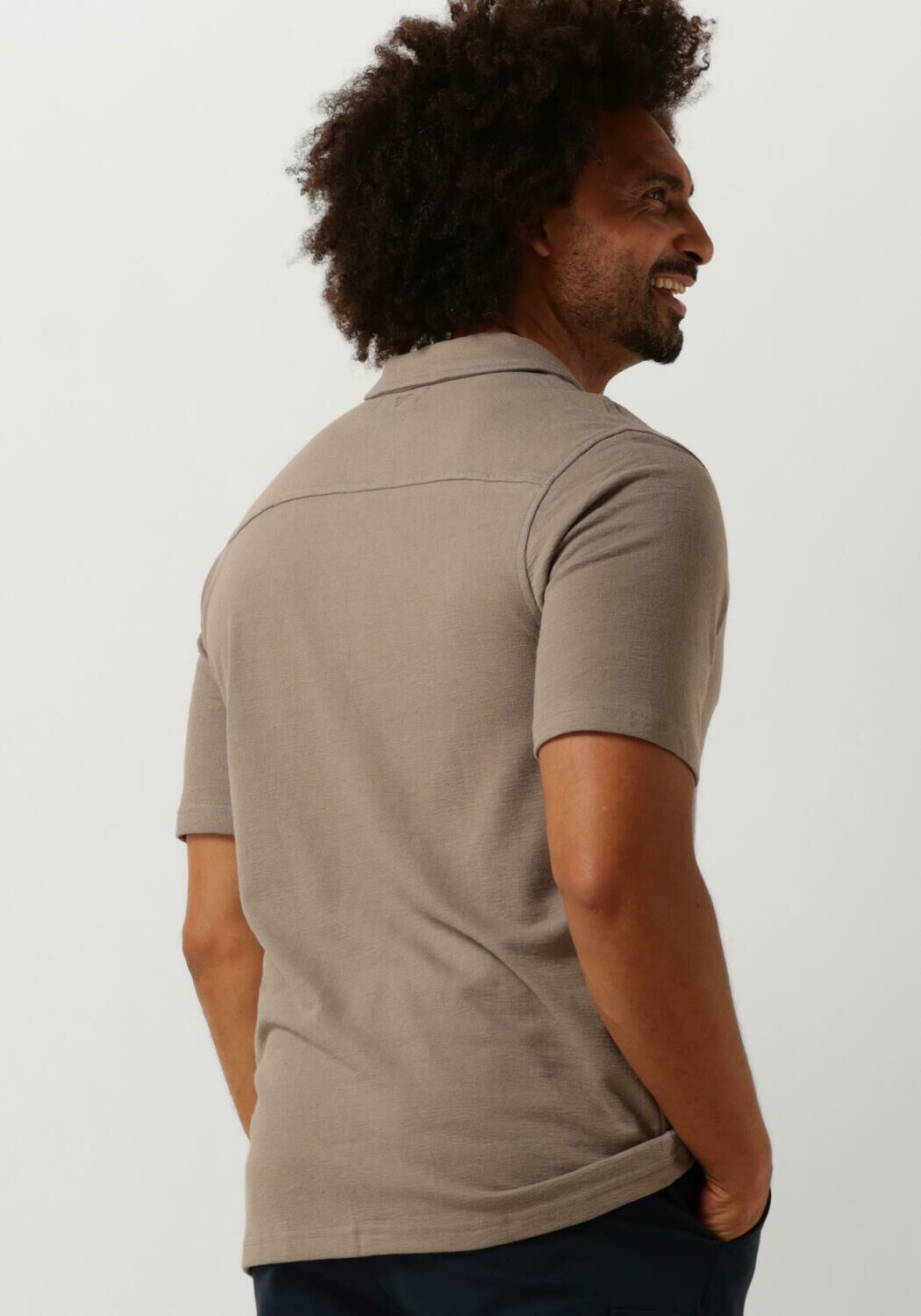 PURE PATH Heren Overhemden Shortsleeve Shirt Button Up Taupe