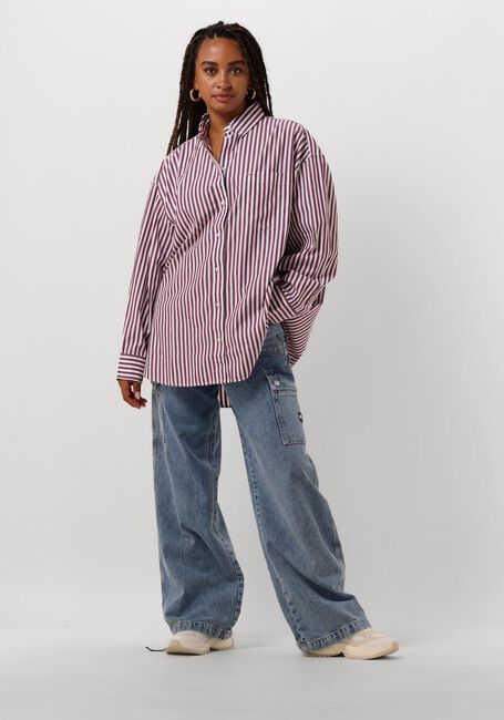 Rode TOMMY JEANS Blouses TJW OVS PINSTRIPE SH Rode TOMMY JEANS Blouses TJW OVS PINSTRIPE SH - large