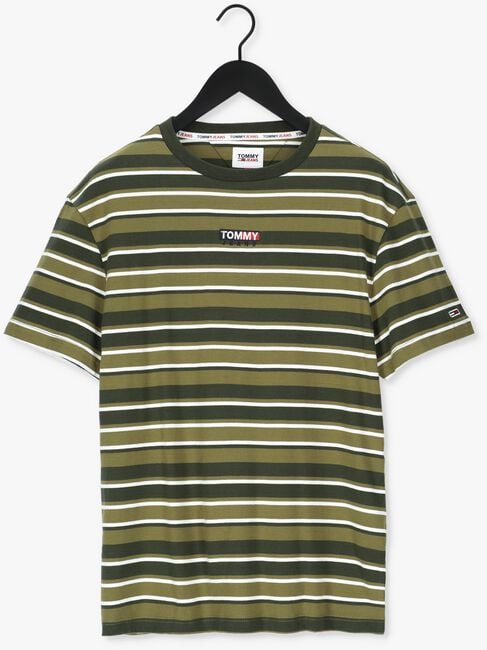 Olijf TOMMY JEANS T-shirt TJM CENTRE GRAPHIC STRIPE TEE - large