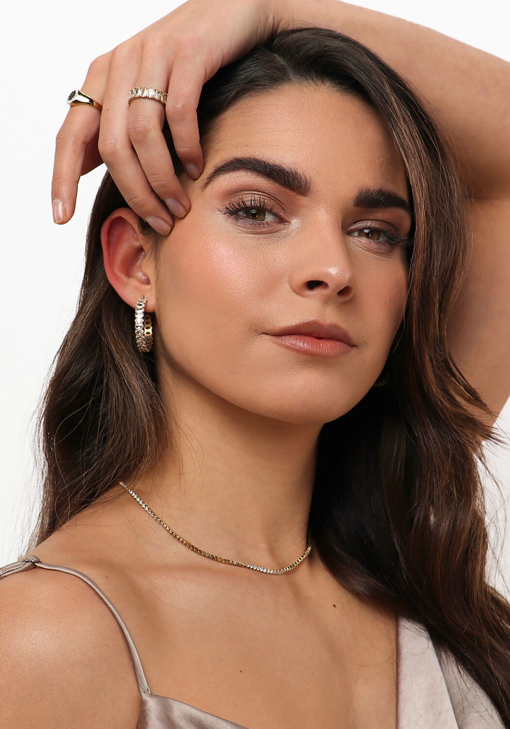 Goudkleurig NOTRE-V Oorbellen EARRING STRASS - large