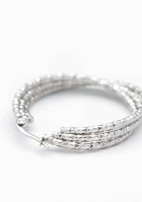 Zilverkleurig NOTRE-V Oorbellen EARRING DOUBLE RING - large