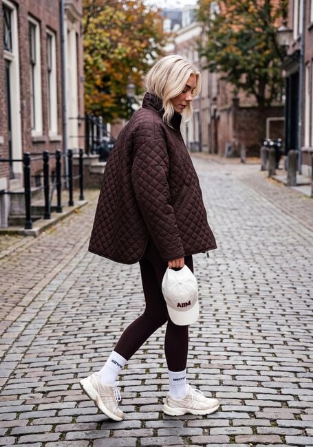 Bruine AIM'N Gewatteerde jas OVERSIZED QUILTED JACKET - large
