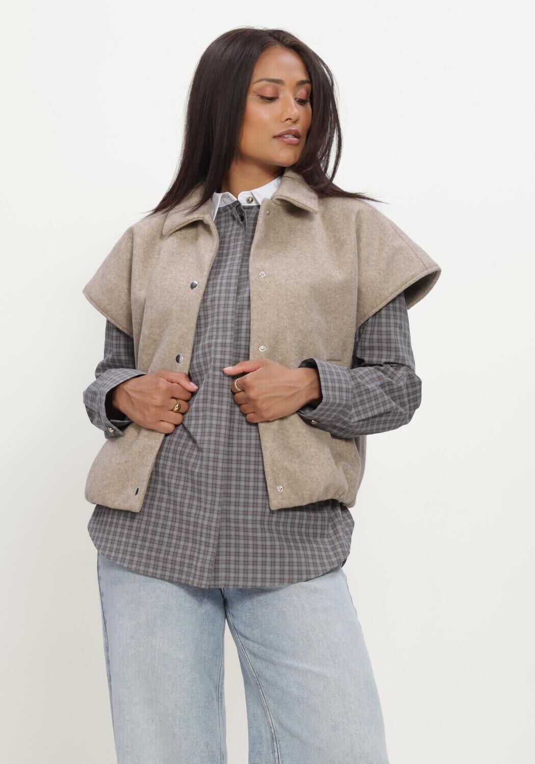 Beige MODSTR&Ouml;M Vest CLEAMD VEST - large