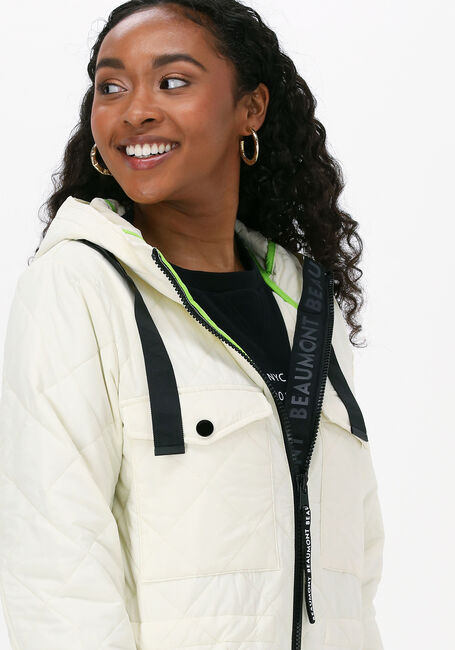 Ecru BEAUMONT Gewatteerde jas LONG COAT LIGHT PADDED - large