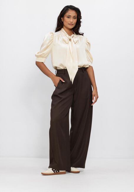 Bruine NEO NOIR Wijde broek ESSIALL STRUCTURE PANTS - large