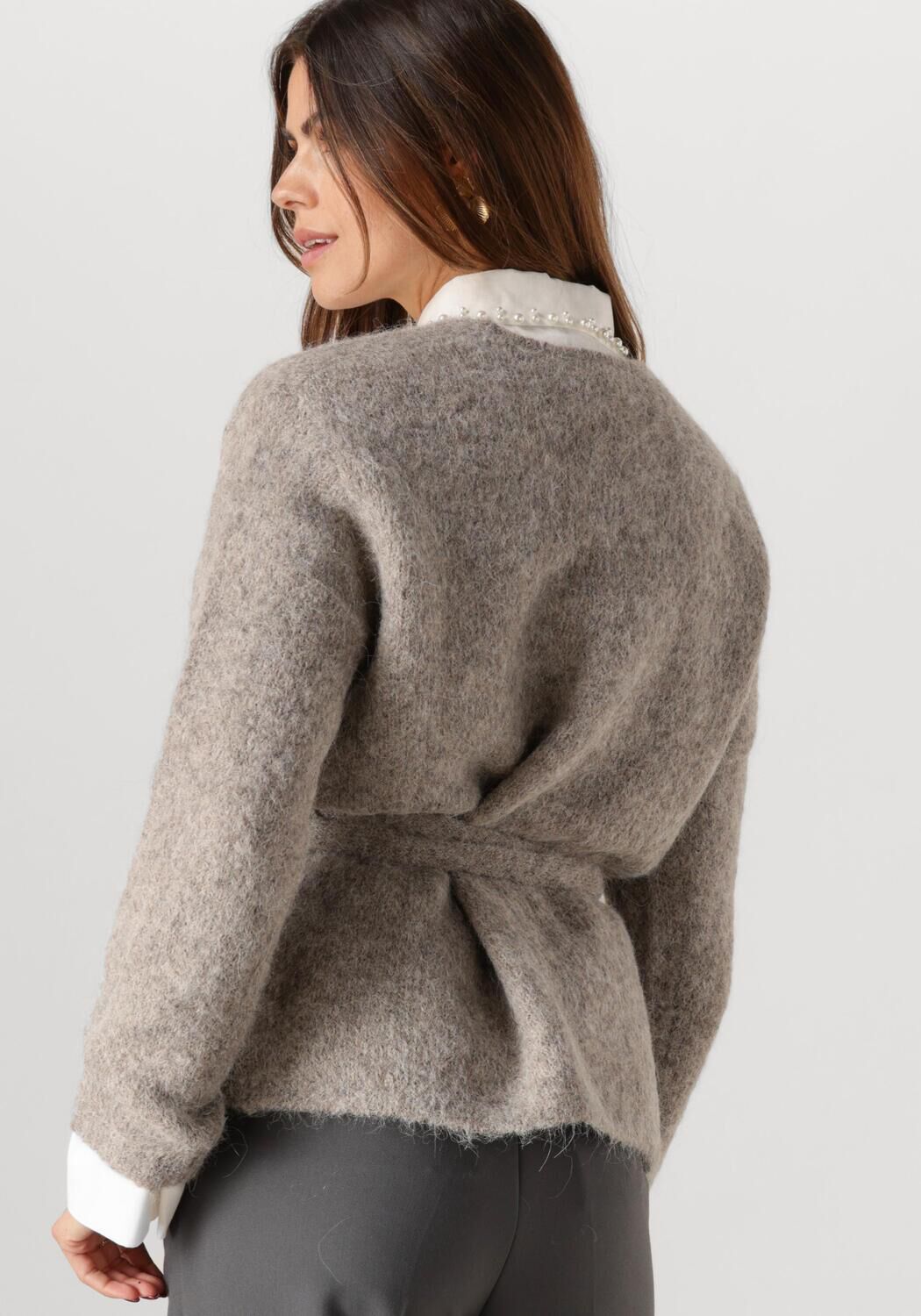 SELECTED FEMME Dames Truien & Vesten Slfgabella Ls Knit Bow Cardigan Grijs