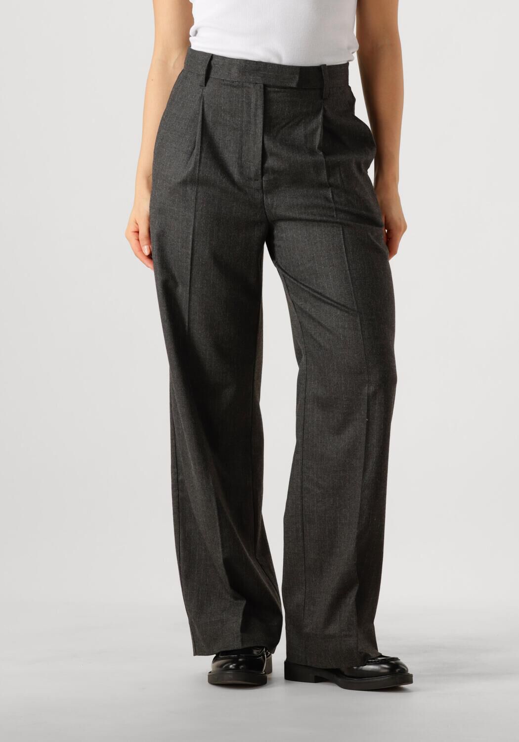 Second Female Elegante Donkergrijze Wake Broek Second Dames Gray Dames