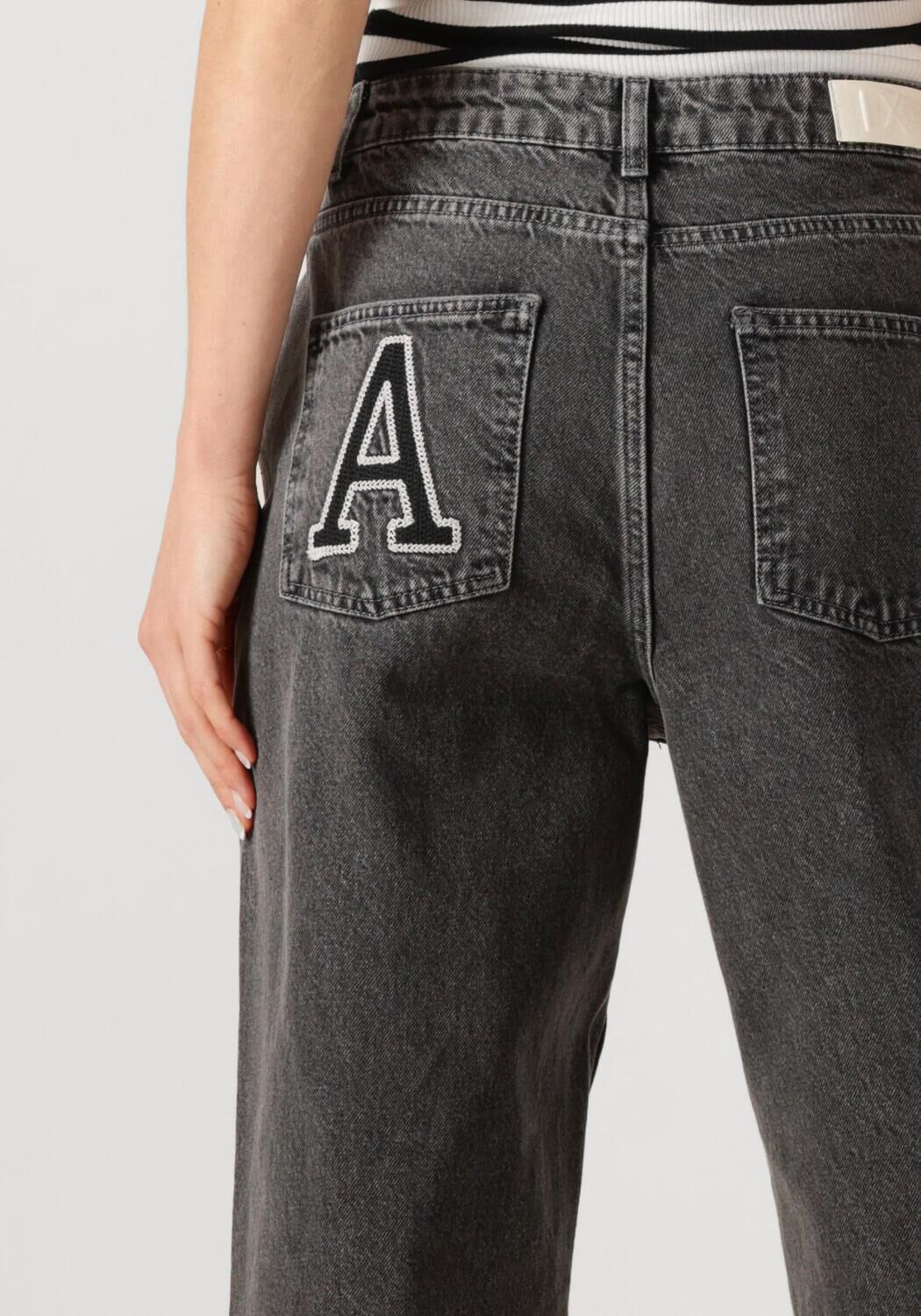 ALIX THE LABEL Dames Jeans Ladies Woven Relaxed Denim Pants Grijs