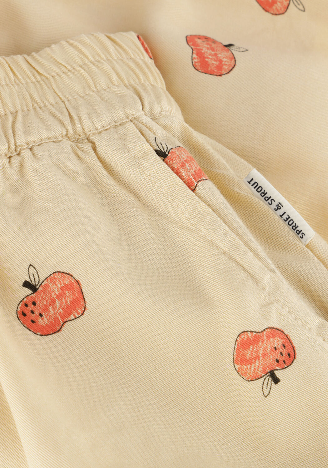 Sproet & Sprout Meisjes Broeken Loose Shorts Apple Print Beige