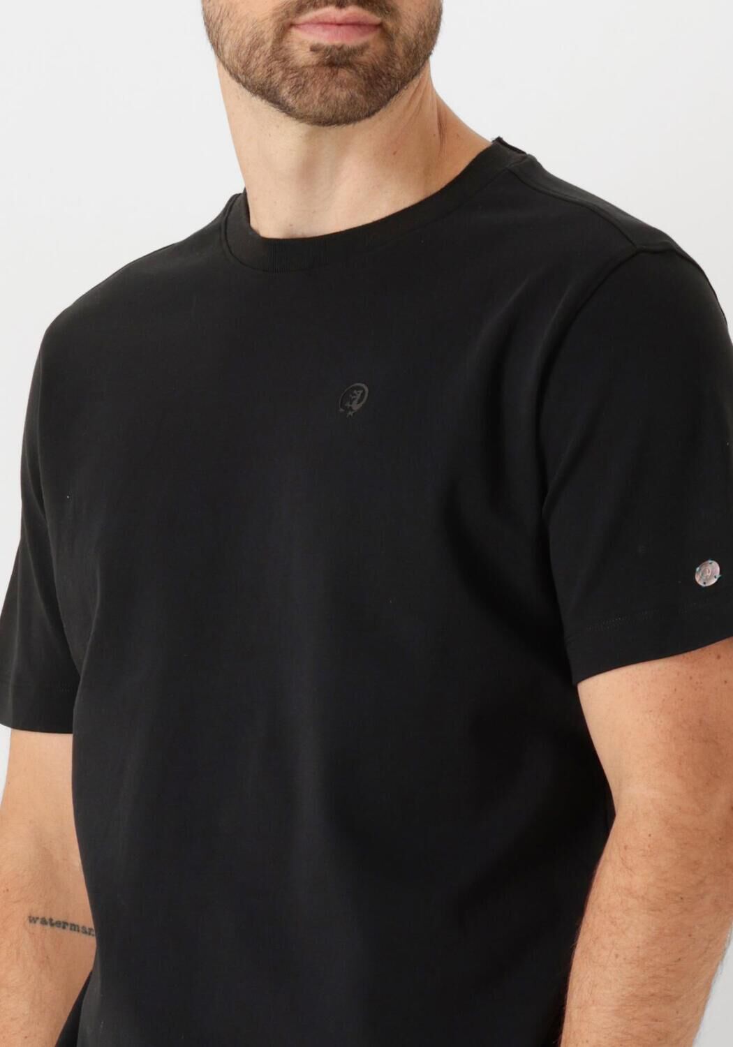 CAST IRON Heren Polo's & T-shirts Crewneck Regular Fit Interlock Essential Zwart
