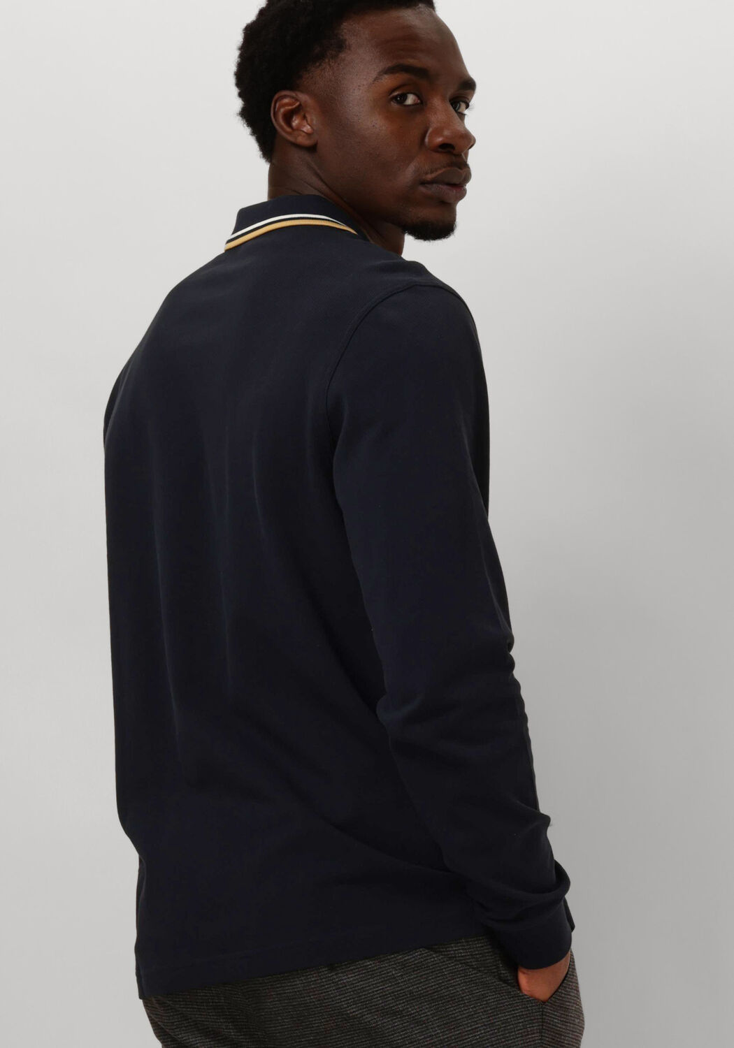 FRED PERRY Heren Polo's & T-shirts Twin Tipped Shirt Long Sleeve Blauw