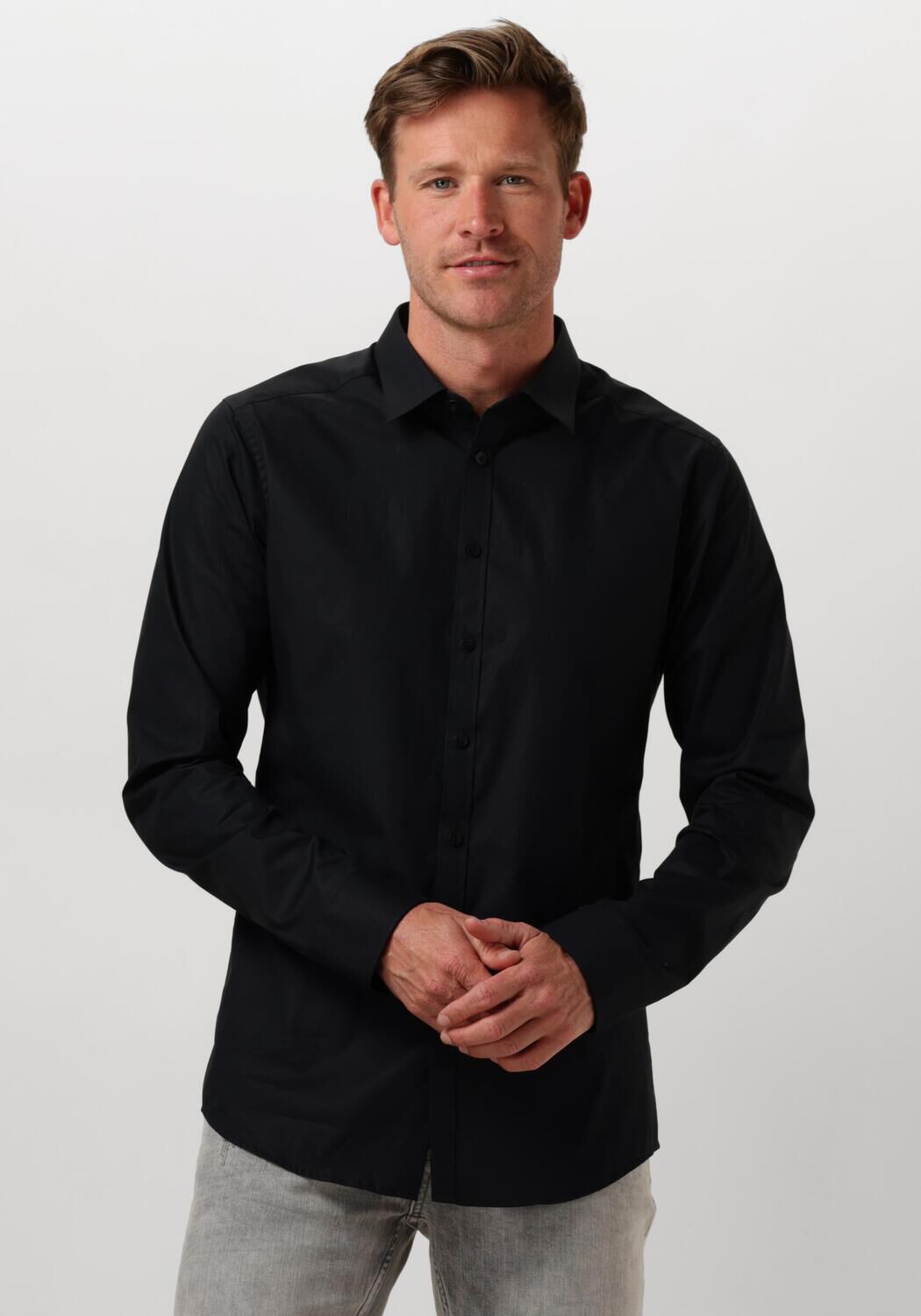 PURE PATH Heren Overhemden Essential Casual Shirt Zwart