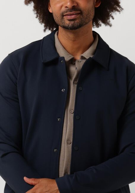 Donkerblauwe PURE PATH Overshirt PUNTA COACK SHIRT WITH PRESS BUTTONS AND FRONT PRINT - large