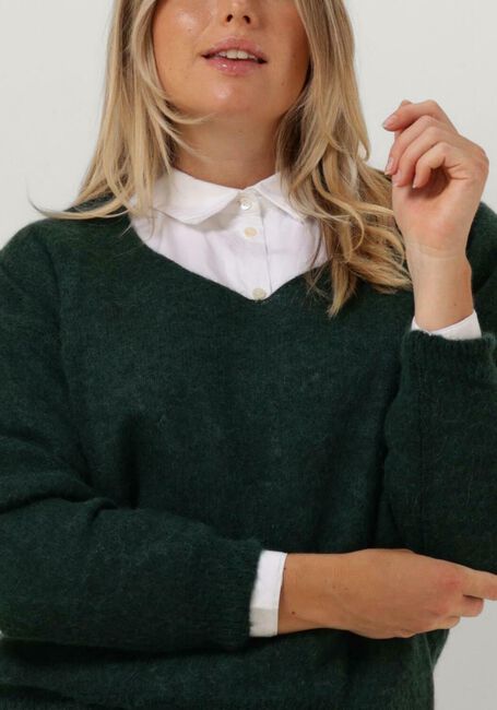 Groene BY-BAR Trui LIV MELANGE PULLOVER - large