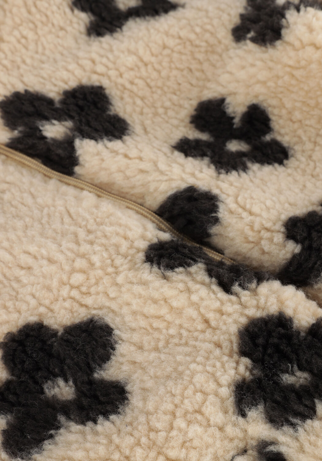 Beige DAILY7 Faux fur jas TEDDY FLOWER JACKET - large