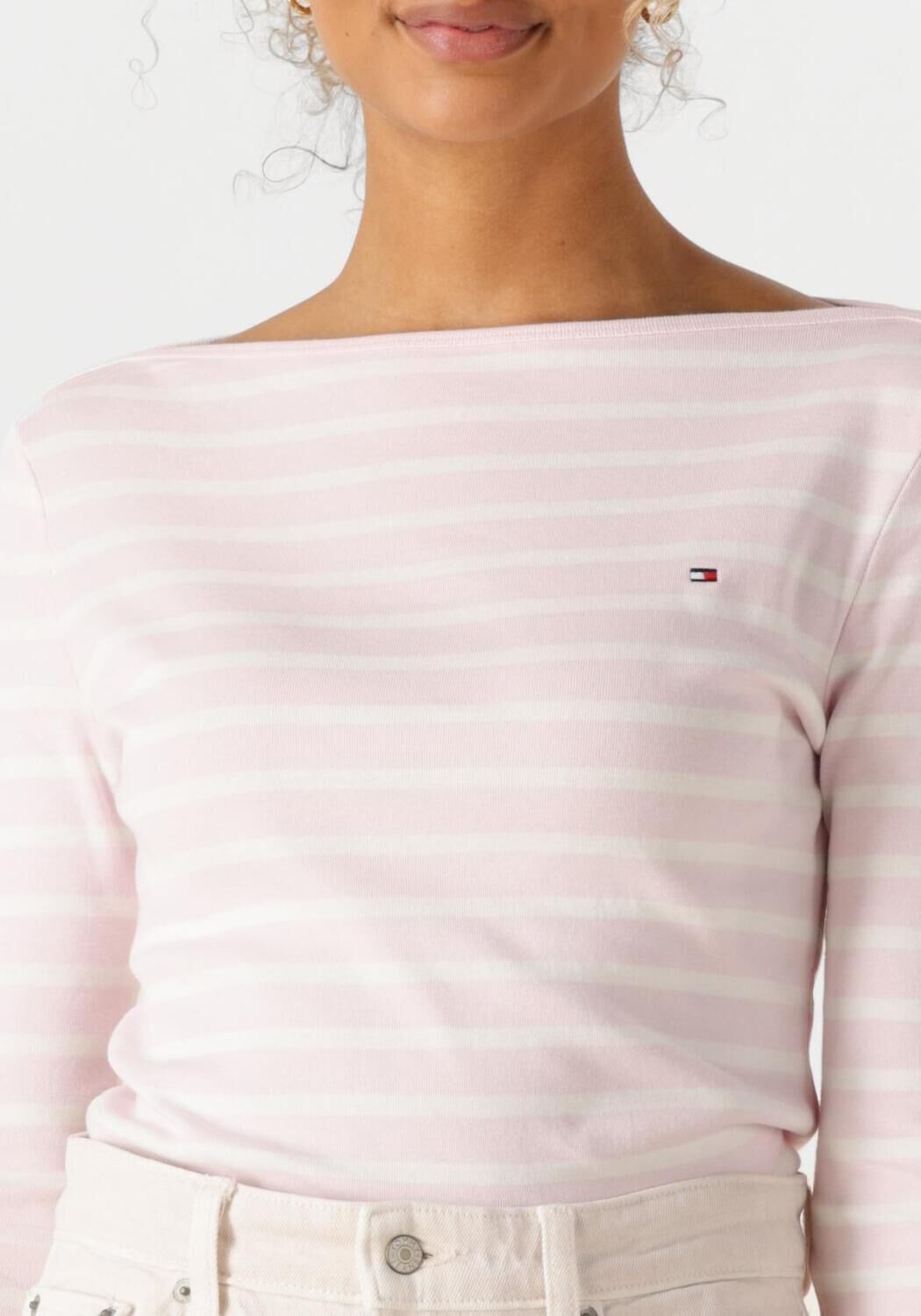TOMMY HILFIGER Dames Tops & T-shirts Slim Cody Boat-nk 3 4slv Lichtroze