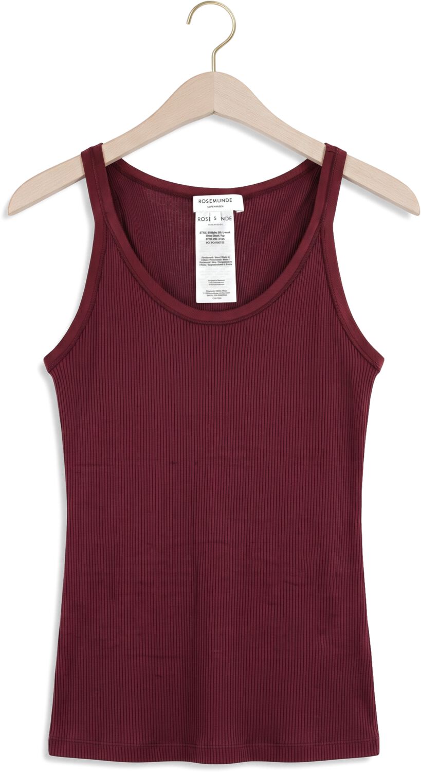 ROSEMUNDE Dames Tops & T-shirts Belle Silk U-neck Strap Elastic Bordeaux