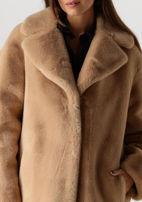 Beige STAND STUDIO Faux fur jas CAMILLE COCOON COAT - large
