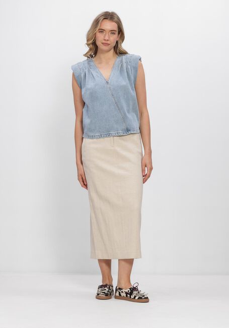Lichtblauwe CO'COUTURE Top ASJACC WRAP DENIM TOP - large