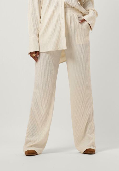 Ecru COLOURFUL REBEL Wijde broek MELODY STRUCTURE STRAIGHT PANTS - large