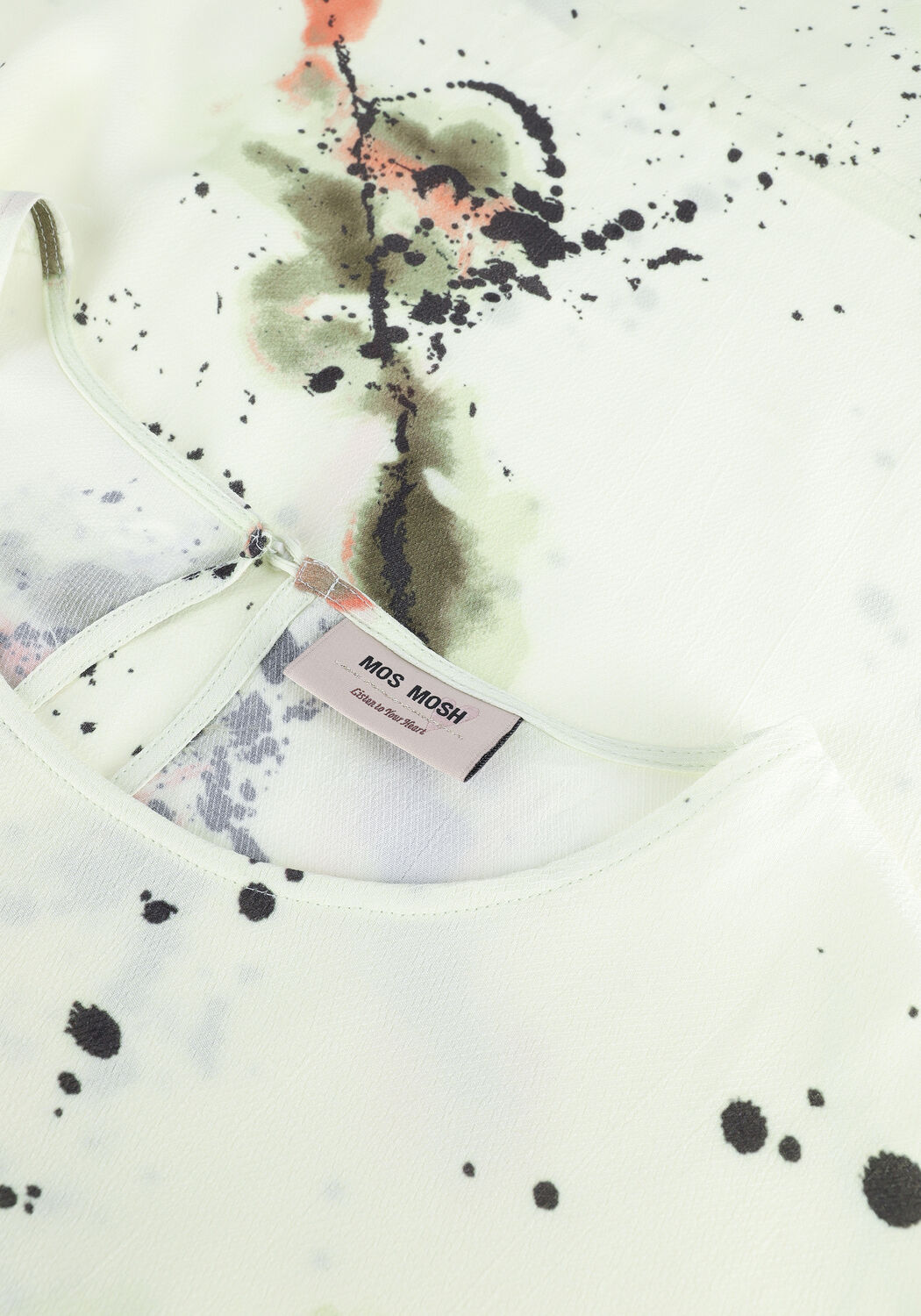 Groene MOS MOSH Midi jurk SEMA BLURY TWILL DRESS - large