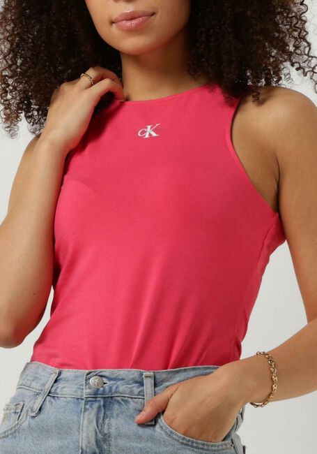 Roze CALVIN KLEIN Top MICRO MONOLOGO RACER BACK - large