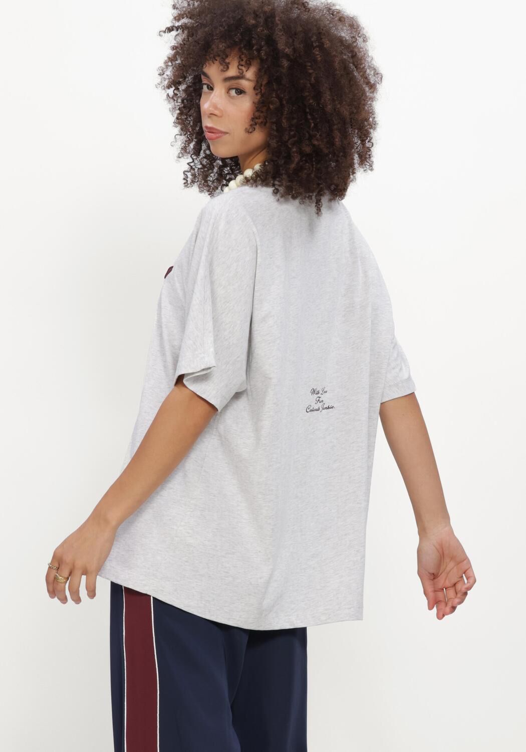 Lichtgrijze CATWALK JUNKIE T-shirt OVERSIZED GRAPHIC TSHIRT - large