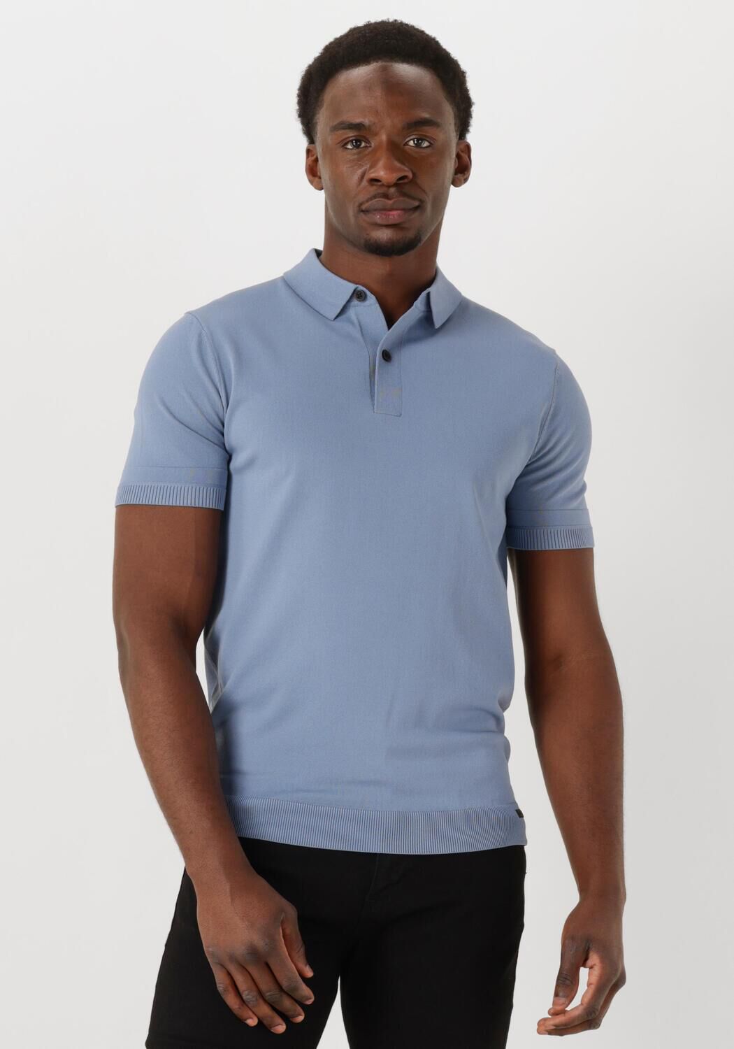 GENTI Heren Polo's & T-shirts Polo Button Ss K2046-1260 Lichtblauw