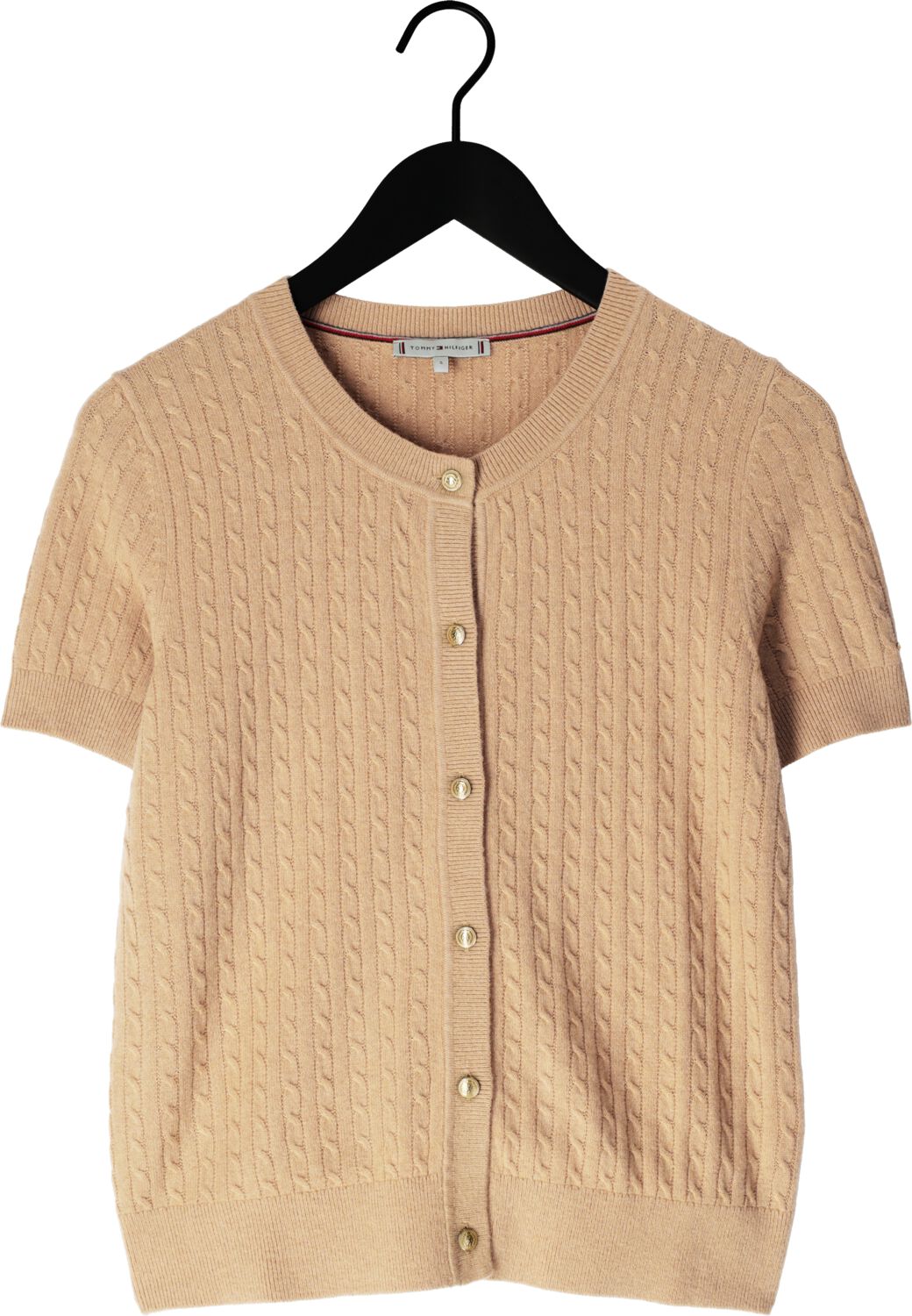 TOMMY HILFIGER Dames Tops & T-shirts Mini Cable C-nk Cardi Ss Bruin