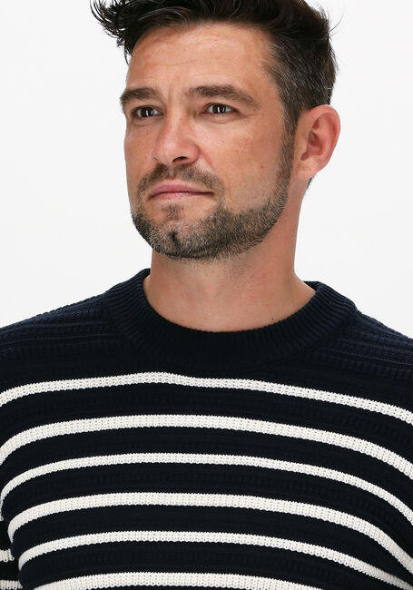 Blauwe SCOTCH & SODA Trui STRIPED STRUCTURE-KNITTED COTT - large