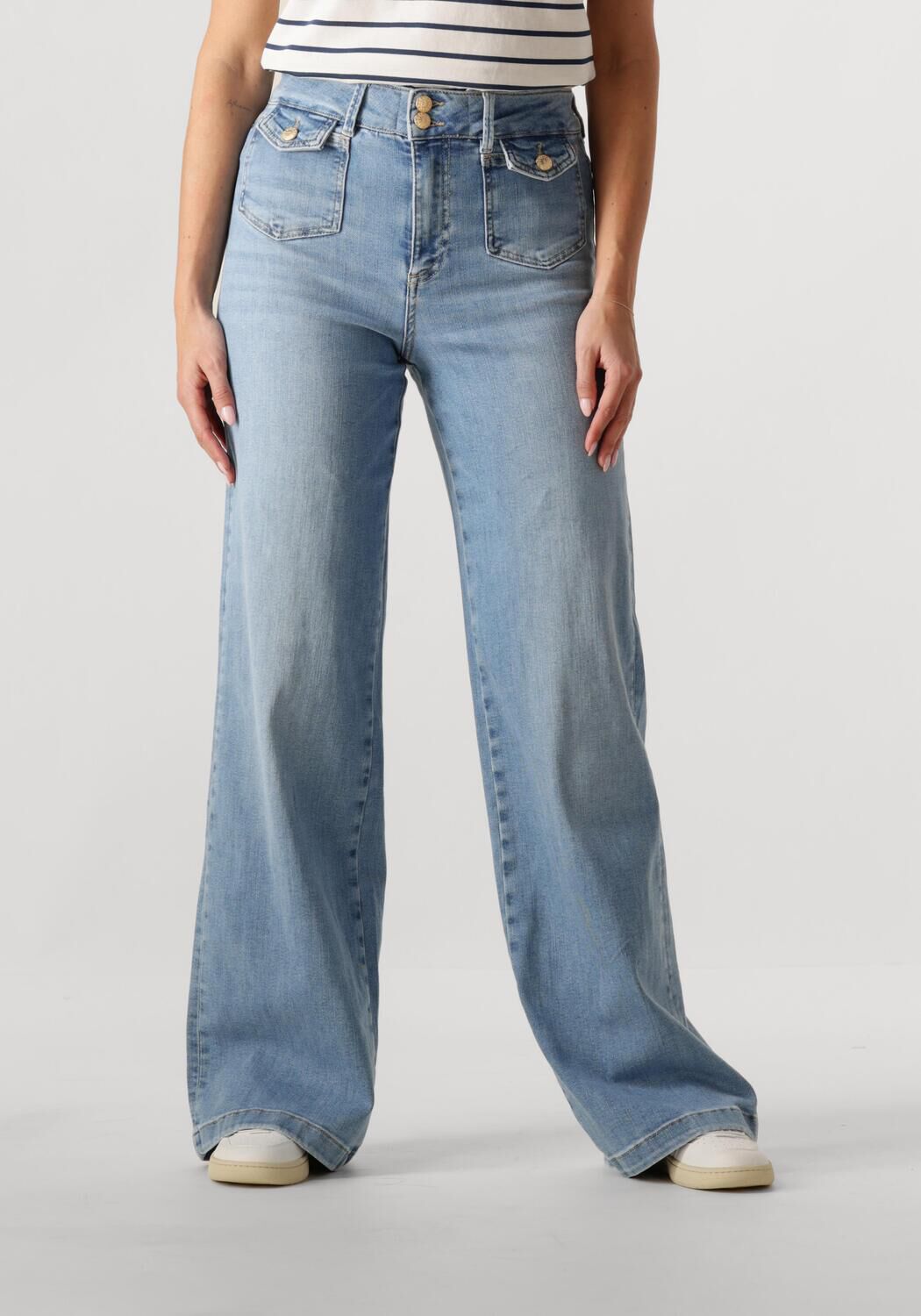 MOS MOSH Vintage-geïnspireerde Wide-leg Jeans Lichtblauw Blue Dames