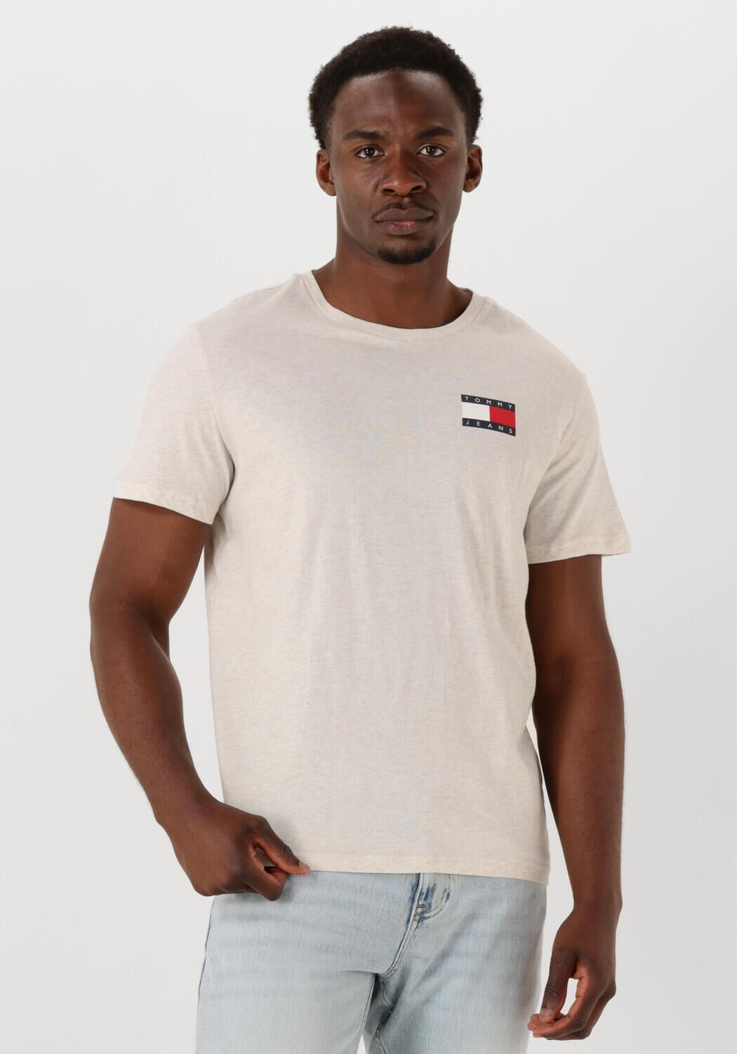 TOMMY JEANS Heren Polo's & T-shirts Tjm Slim Essential Flag Tee Ext Beige