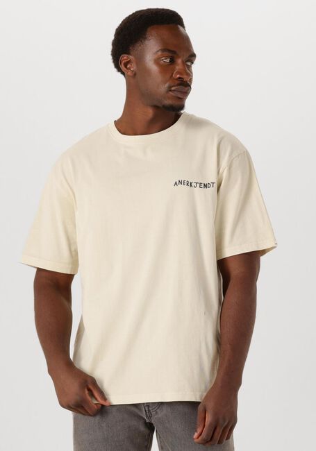 Ecru ANERKJENDT T-shirt AKVILLADS BOWLING PRINT S/S TEE - large