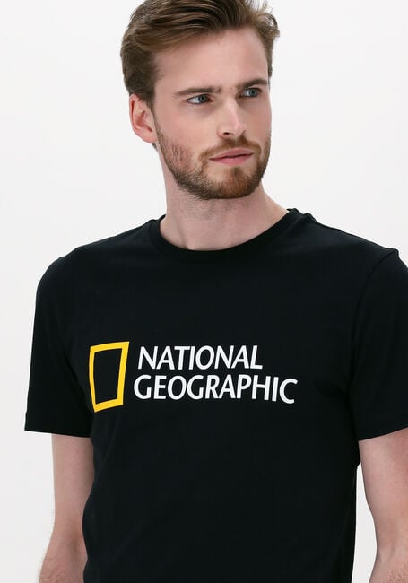 Zwarte NATIONAL GEOGRAPHIC T-shirt UNISEX T-SHIRT WITH BIG LOGO - large