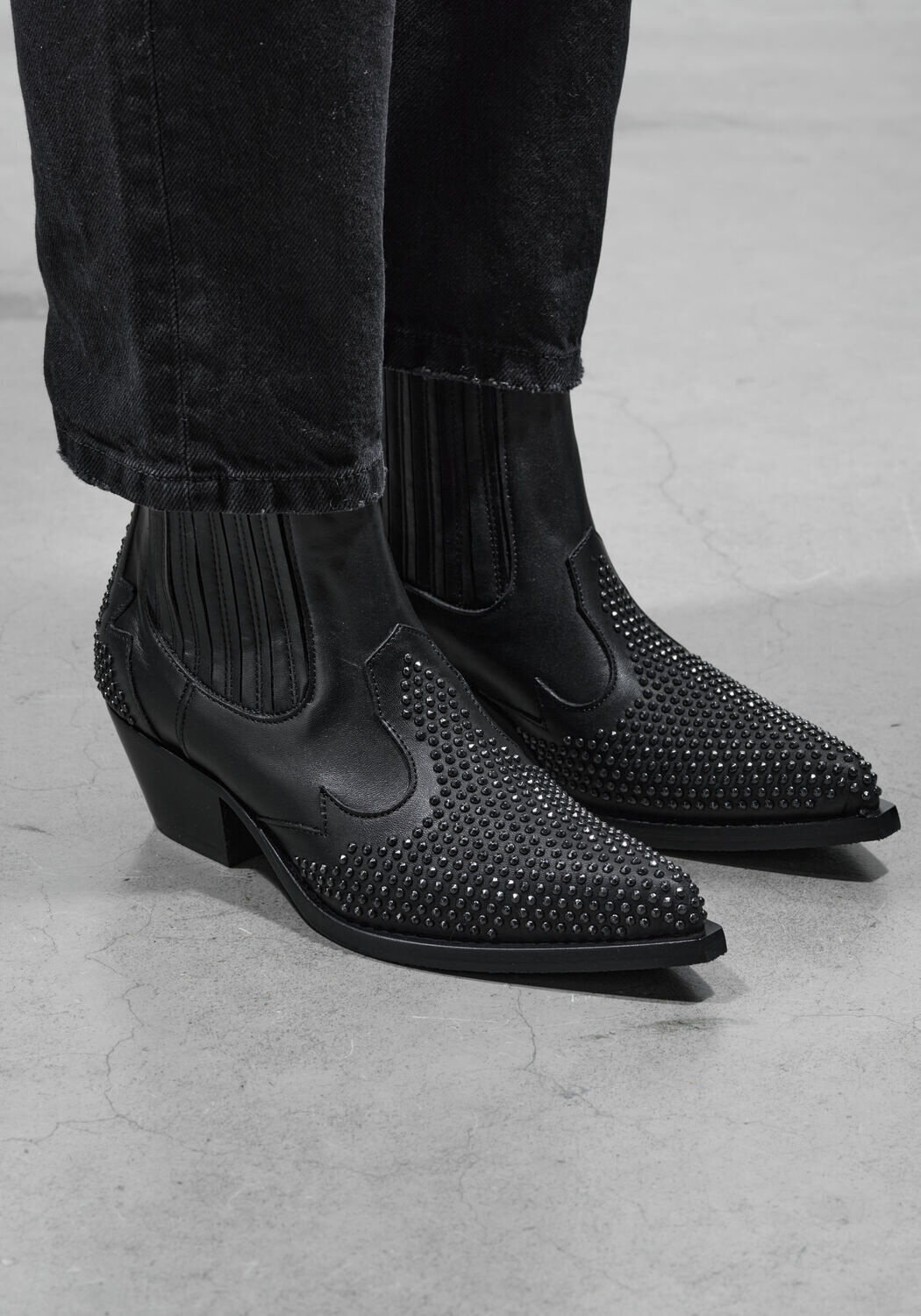 Zwarte STEFANO LAURAN Enkellaarsjes 9706R - medium