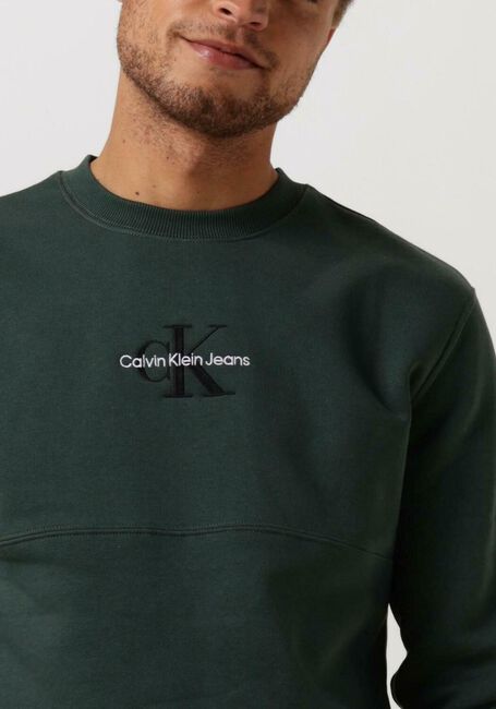 Donkergroene CALVIN KLEIN Trui MONOLOGO CREW NECK - large