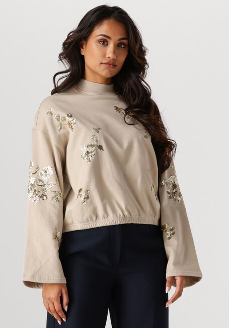 Beige SUMMUM Trui CROPED EMBELLISHED - large