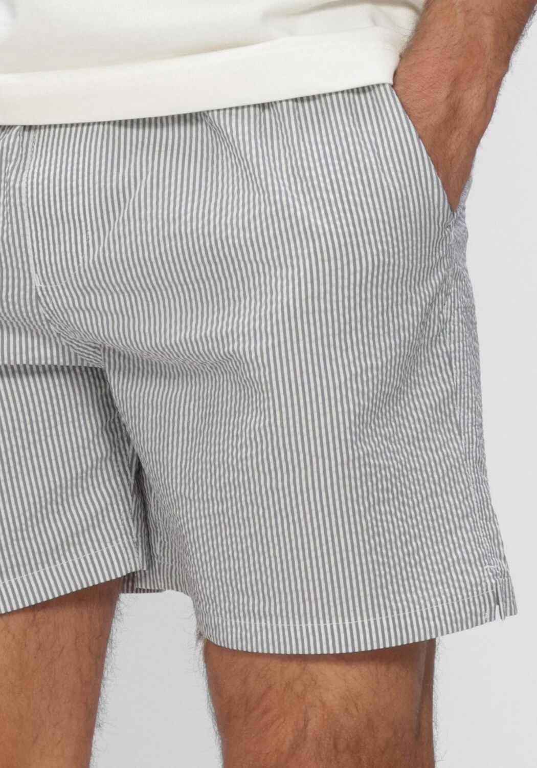 Blauwe SELECTED MEN Zwembroeken SLHCOOPER-SEERSUCKER  SWIMSHORTS - large