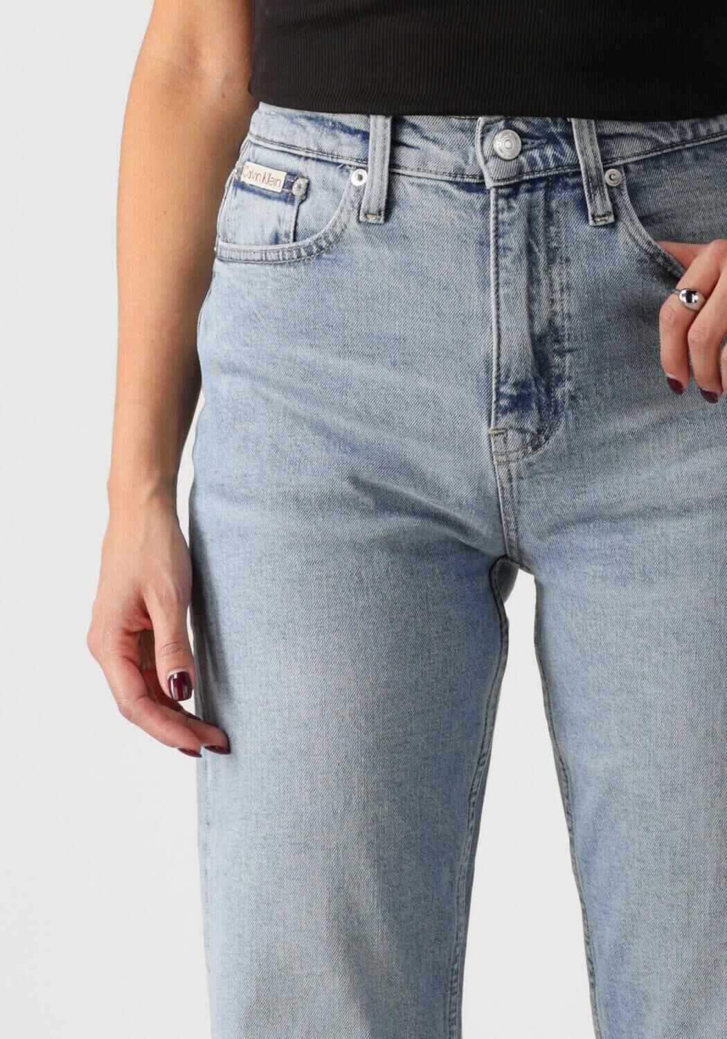 CALVIN KLEIN Dames Jeans High Rise Straight Lichtblauw