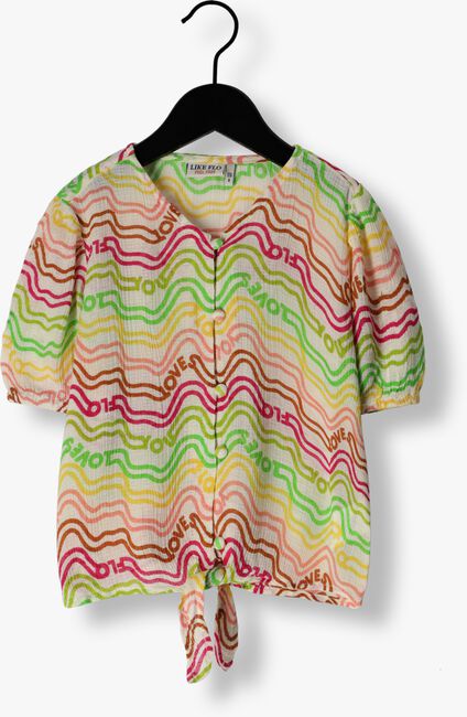 Multi LIKE FLO Blouse FANCY WOVEN RAINBOW KNOTTED BLOUSE - large