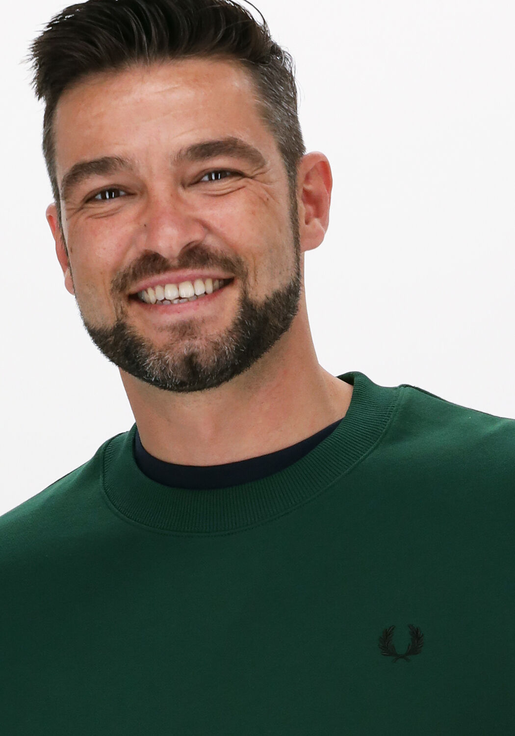 groene fred perry trui crew neck sweatshirt