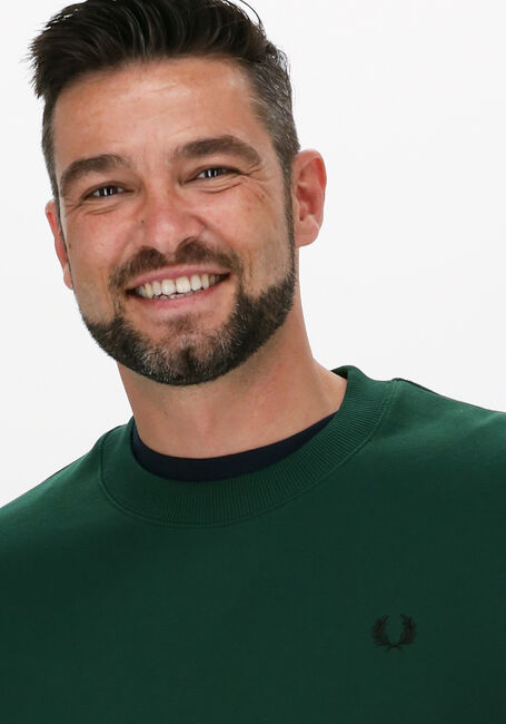 Groene FRED PERRY Trui CREW NECK SWEATSHIRT - large