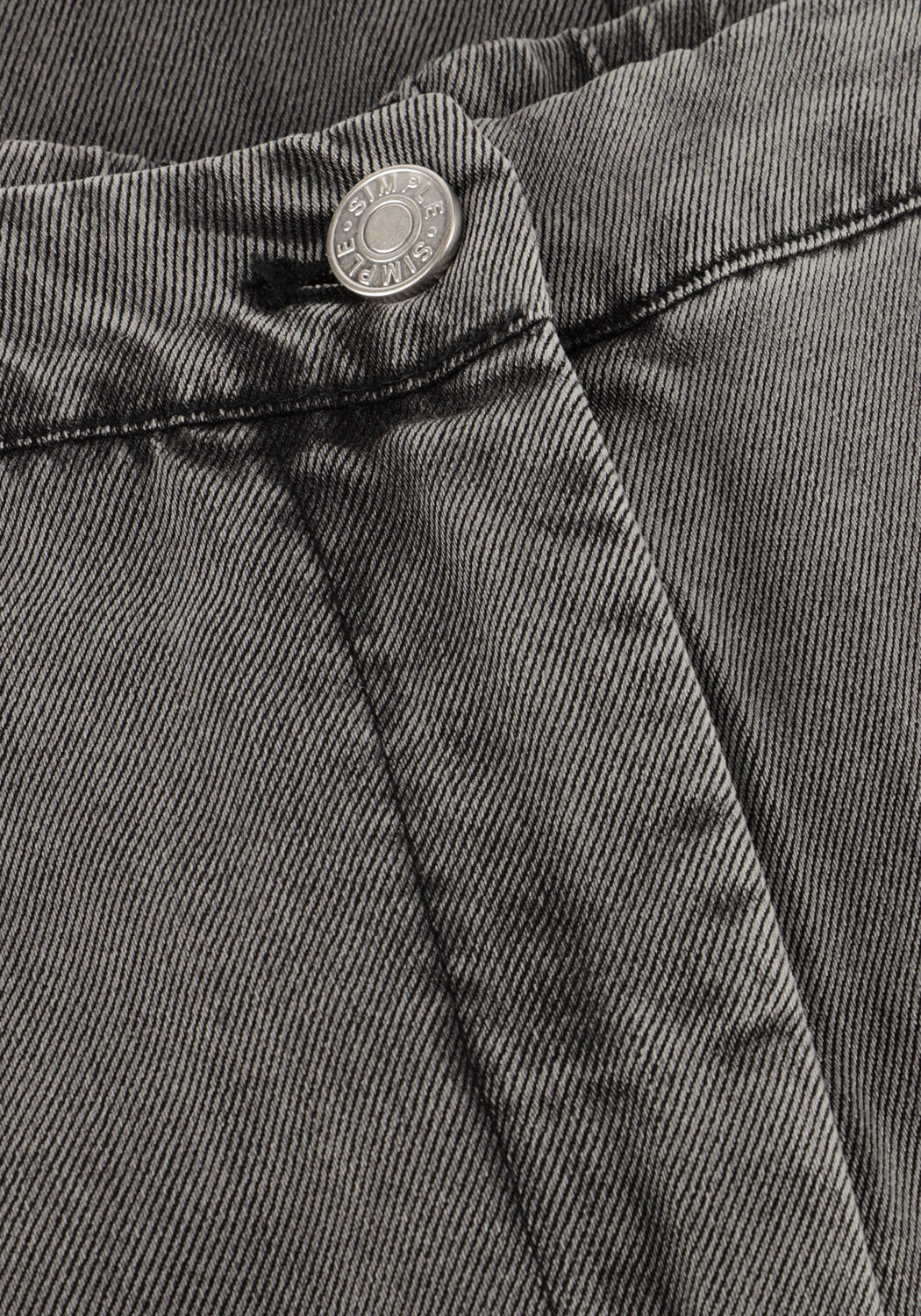 Donkergrijze SIMPLE Wijde broek WV-TENCEL-TWILL-25-3 - large