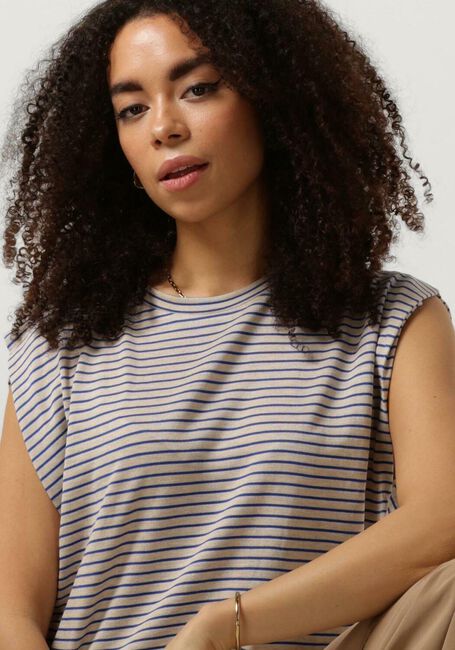 Blauwe BY-BAR T-shirt DIEDE SMALL STRIPE TOP - large